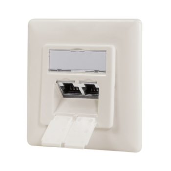 PRIZA RJ-45 aplicabila cu 2 iesiri LOGILINK pt. cablu FTP, Cat6A, RJ-45 (M) x 2, ecranat, plastic cu metal, pure white, 1 buc, 