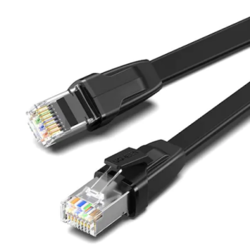 PATCH CORD U/FTP Ugreen Cat8, NW134 fire din cupru, flat cable, viteza maxima 40 Gbps, 1m, negru 10980 (timbru verde 0.18 lei) - 6957303819805 