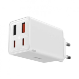 INCARCATOR RETEA Baseus GaN6 Pro, Quick Charge 65W, 2 x USB Type-C Output 5V/3A, 2 x USB (include cablu USB Type-C la USB Type-C de 100W), alb P10162701213-00 (timbru verde 0.18 lei) - 6932172644437 