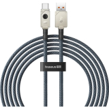 CABLU alimentare si date Baseus Unbreakable, Fast Charging Data Cable pt. smartphone, USB la USB Type-C 100W, 2m, braided aliaj zinc, alb P10355801221-01 (timbru verde 0.08 lei) - 6932172633219 