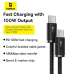 CABLU alimentare si date Baseus Dynamic 3, Fast Charging Data Cable pt. smartphone, USB Type-C la USB Type-C 100W, braided, 2m,negru P10367000111-01 (timbru verde 0.18 lei) - 6932172651657 