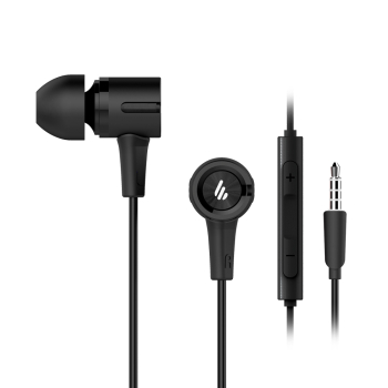 CASTI Edifier, cu fir, intraauriculare - butoni, pt smartphone, microfon pe fir, conectare prin Jack 3.5 mm, buton in-line, negru, P205-BK, (timbru verde 0.18 lei) 