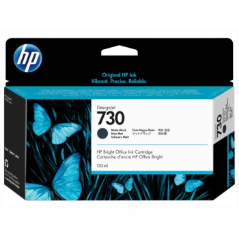 Cartus Cerneala Original HP Matte Black, nr.730, pentru Designjet T1600|Designjet T1700|Designjet T2600, 130ml, (timbru verde 0.15 lei), P2V65A 