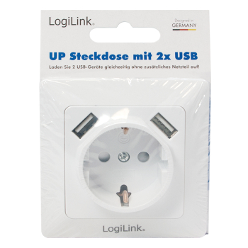 PRIZA LOGILINK, pentru perete, Schuko x 1, USB x2 5V/2.1A , 230V AC, 50 Hz, alb PA0162 (include TV 0.18lei) 