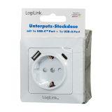 PRIZA LOGILINK, pentru perete, Schuko x 1, USB x1 5 V/2.1 A (10.5 W) / USB-C x 1 fast charge 5 V/3 A (15 W), 9 V/2 A (18 W), 12 V/1.5 A (18 W), 230 V AC, 50 Hz, alb PA0253 (include TV 0.18lei) 
