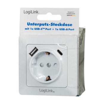 PRIZA LOGILINK, pentru perete, Schuko x 1, USB x1 5 V/2.1 A (10.5 W) / USB-C x 1 fast charge 5 V/3 A (15 W), 9 V/2 A (18 W), 12 V/1.5 A (18 W), 230 V AC, 50 Hz, alb PA0253 (include TV 0.18lei) 