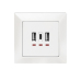 PRIZA LOGILINK, de perete, 2 x USB-A 5V/2.4A, 1 x USB-C 5V/3A, ingropata, martori LED, alb, PA0254 (timbru verde 0.18 lei) 