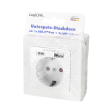 PRIZA LOGILINK, pentru perete, Schuko x 1, USB x1 / USB-C x 1 5 V/2.8 A max, 230 V AC, 50 Hz, alb PA0262 (include TV 0.18lei) 
