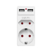 PRIZA LOGILINK, Schuko x 1, Euro Socket x 1, USB x 2 5 V/2.1 A, max. 10.5 W, 230 V/16 A, 50 Hz, max. 3680 W, IP20, LED activate, alb PA0276 (include TV 0.18lei) 