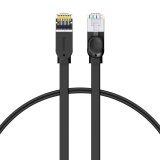 PATCH CORD UTP Baseus Cat6, fire din cupru, flat cable, viteza maxima 1 Gbps, PVC, 1m, negru PCWL-B01 (timbru verde 0.08 lei) - 6953156217072 