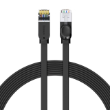 PATCH CORD UTP Baseus Cat6, fire din cupru, flat cable, viteza maxima 1 Gbps, PVC, 8m, negru PCWL-E01 (timbru verde 0.08 lei) - 6953156217133 