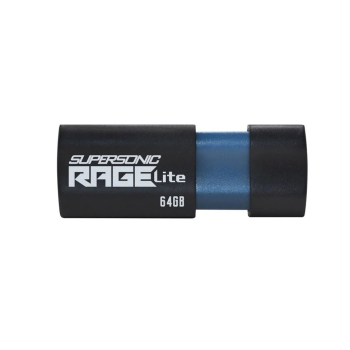 MEMORIE USB 3.2 PATRIOT Supersonic Rage Lite, 64 GB, protectie slide, negru, PEF64GRLB32U (timbru verde 0.03 lei) 