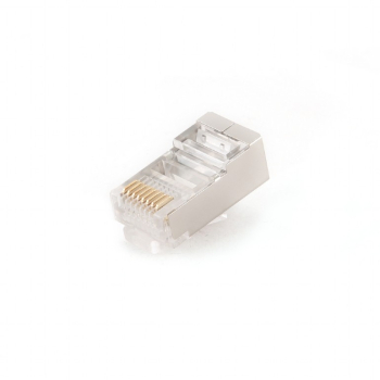 MUFA RJ-45 GEMBIRD pt. cablu FTP, SFTP, Cat6, RJ-45 (T), ecranat, plastic cu metal, 10 buc, PLUG6SP/10 