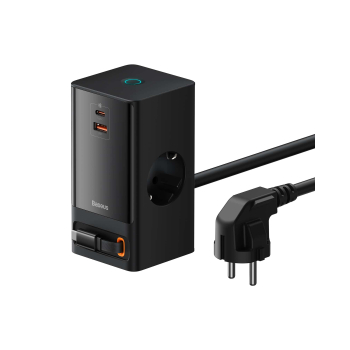 INCARCATOR RETEA Baseus GaN3 Pro Powerstrip, Quick Charge 65W, 2 x AC, 1 x USB Type-C Output 5V/3A, 1 x USB, lungime cablu 1.5m, negru PSLR000301 (timbru verde 0.18 lei) - 6932172625436 INCARCATOR RETEA Baseus GaN3 Pro Powerstrip, Quick Charge 65W, 2 x AC, 1 x USB Type-C Output 5V/3A, 1 x USB, lungime cablu 1.5m, negru PSLR000301 (timbru verde 0.18 lei) - 6932172625436