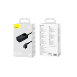 INCARCATOR RETEA Baseus GaN3 Pro Powerstrip, Quick Charge 65W, 1 x AC, 2 x USB Type-C Output 5V/3A, 2 x USB, include cablu USB Type-C la USB Type-C 100W lungime 1m, negru PSZM000901 (timbru verde 0. 