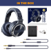 Casca OneOdio cu fir detasabil, tip over ear, utilizare profesionala, DJ, conectare prin Jack 3.5 mm | Jack 6.35 mm, difuzor 50 mm, impedanta 32 Ohm, albastru inchis, Pro10-Dark-Blue (timbru verde 0 