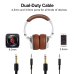 Casca OneOdio cu fir detasabil, tip over ear, utilizare profesionala, DJ, conectare prin Jack 3.5 mm | Jack 6.35 mm, difuzor 50 mm, impedanta 32 Ohm, argintiu | maro, Pro30 (timbru verde 0.8lei) 