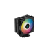 Cooler Deepcool AG400 BK ARGB, compatibil skt. Intel si AMD, racire cu aer, ventilator 120 mm x 2, 2000 rpm, inaltime cooler 150 mm, 4 heatpipe, iluminat ARGB R-AG400-BKANMC-G-2