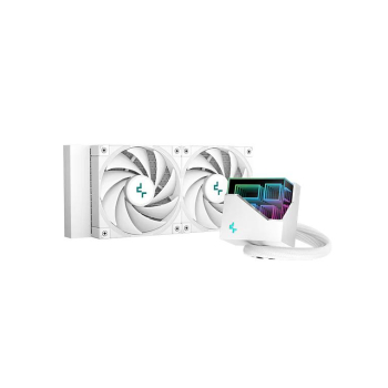 Cooler Deepcool LT520 WH, compatibil skt. Intel si AMD, racire cu lichid, ventilator 120 mm x 2, 2250 rpm, iluminat RGB, R-LT520-WHAMNF-G-1 (timbru verde 2.00 lei) 