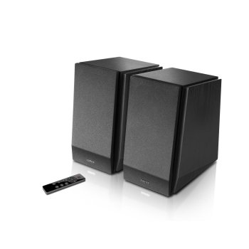 BOXE EDIFIER 2.0, RMS: 70W (2 x 16W, 2 x 19W), bluetooth, telecomanda wireless, volum, bass, treble, optical, coaxial, matte-black, R1855DB-MB (timbru verde 11.00 lei) 