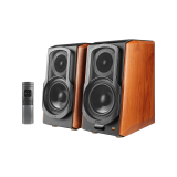 BOXE EDIFIER 2.0, RMS: 120W (2 x 25W, 2 x 35W), bluetooth, wireless, telecomanda wireless, volum, bass, treble, coaxial, optic, brown, 