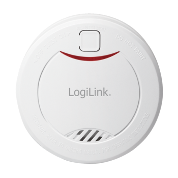 DETECTOR de fum LOGILINK, montare tavan/ perete, alarma 85 dB, buton test, baterie 3V, VdS, alb 
