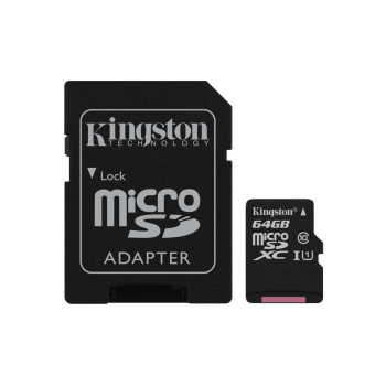 Card Memorie Kingston Micro SDXC 64GB Clasa 10, UHS-I + Adaptor SD SDCS/64GB