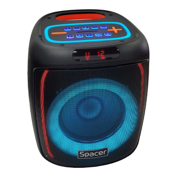 BOXA SPACER portabila bluetooth Bear, RMS: 40W, 8 woofer+1tweeter, acumulator 7.4V, 2500mAh, input : Blutooth, AUX audio, radio FM, guitar/micrf., USB/microSD, remote control, TWS, black, SPB-Bear- 