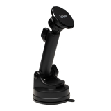 SUPORT auto magnetic SPACER pt. SmartPhone, fixare in bord sau pe parbriz prin Ventuza, Magnetic, 4 SuperMagneti N50, Brat Telescopic,rotire 360 grade, negru, 