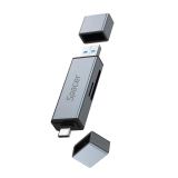 CARD READER extern SPACER, 4 in 1, interfata USB 2.0, USB Type C, citeste/scrie: SD, micro SD; extraconectori mama USB si Type-C, aluminiu, SPCR-TYPEC-USB-01 (timbru verde 0.18 lei) 