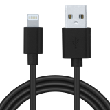 CABLU alimentare si date SPACER, pt. smartphone, USB 2.0 (T) la Lightning (T), pentru Iphone,PVC,Retail pack, 1m, black,  SPDC-LIGHT-PVC-BK-1.0 (timbru verde 0.08 lei) 