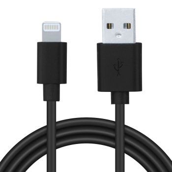 CABLU alimentare si date SPACER, pt. smartphone, USB 2.0 (T) la Lightning (T), pentru Iphone,PVC,Retail pack, 1m, black,  SPDC-LIGHT-PVC-BK-1.0 (timbru verde 0.08 lei) 