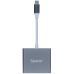 DOCKING Station Spacer universal 3 in 1, conectare Type-C USB 3.1, USB 3.0 x 1, porturi video HDMI x 1, suporta pana la 4K (30Hz),PD 3.0 pana la 87W, Gri, 45507058 SPDS-TypeC-HUP-3in1 (timbru verde