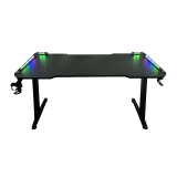 BIROU GAMING Spacer, dimensiuni 1400 x 600 x 18 mm, blat MDF invelit in fibra de carbon, suport casti, suport cana/pahar, picioare reglabile manual, RGB, telecomanda wireless 46501472 SPGD-RGB-140-01 