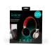 CASTI Spacer, cu fir, standard, utilizare multimedia, microfon pe fir, pliabile, banda ajustabila, conectare prin adaptor USB 2.0 sau Jack 3.5 mm x 2, rosu&negru, SPHS-SILVER-USB, (timbru verde 0.8 