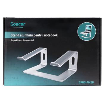 Stand Notebook Spacer 15.6, aluminiu, demontabil, inalta laptopul la 150mm, SPNS-FIXED 