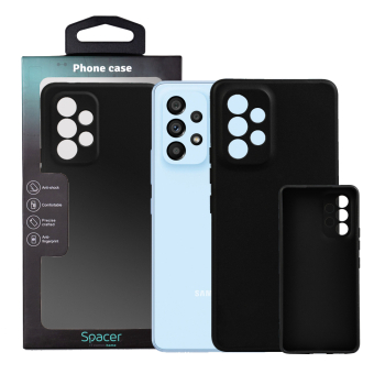 Husa Samsung Galaxy A53 5G Spacer, negru, grosime 1.5mm, material flexibil TPU SPPC-SM-GX-A53-TPU 