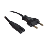 CABLU alimentare Spacer casetofon, 1.8m, intrare Euro plug, iesire C7, 6A, negru, 