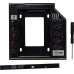 RACK intern SPACER, tip caddy 12.7mm, 5.25 inch la 2.5 inch, S-ATA, interfata PC S-ATA, metal, negru, SPR-25DVDN (timbru verde 0.8 lei) 