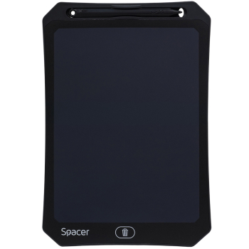 TABLETA LED SPACER pentru scris si desenat, interactiva, e-learning, 10'' display, black, baterie CR2025 
