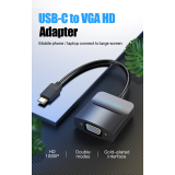 Convertor video Vention, USB Type-C(T) la VGA (M), 0.15m, rezolutie maxima 1080p la 60 Hz, conectori auriti, cupru, invelis PVC, negru, TDDBB (timbru verde 0.18lei) - 6922794746114 