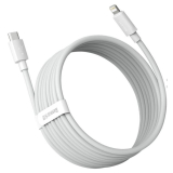 CABLU alimentare si date Baseus Simple Wisdom, Fast Charging Data Cable pt. smartphone, USB Type-C la Lighting iPhone PD 20W (2buc/set), 1.5m, alb TZCATLZJ-02 (timbru verde 0.18 lei) - 6953156230323 