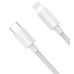 CABLU alimentare si date Baseus Simple Wisdom, Fast Charging Data Cable pt. smartphone, USB Type-C la Lighting iPhone PD 20W (2buc/set), 1.5m, alb TZCATLZJ-02 (timbru verde 0.18 lei) - 6953156230323 
