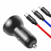 INCARCATOR auto Baseus Digital Display, Quick Charge 24W, 2 x USB 5V/4.8A, contine cablu 3 in 1: USB la USB Type-C, microUSB si Lightning de 1.2m, gri TZCCBX-0G (timbru verde 0.8 lei) - 695315621540 