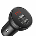 INCARCATOR auto Baseus Digital Display, Quick Charge 24W, 2 x USB 5V/4.8A, contine cablu 3 in 1: USB la USB Type-C, microUSB si Lightning de 1.2m, gri TZCCBX-0G (timbru verde 0.8 lei) - 695315621540 