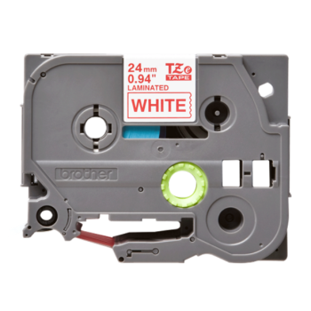 Brother TZE-252 LAMINATED TAPE 24MM 8M/RED ON WHITE TZE252