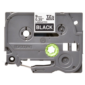 Brother TZE-325 LAMINATED TAPE 9MM 8M/WHITE ON BLACK TZE325