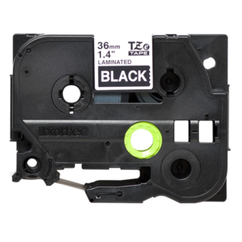 Brother TZE-365 LAMINATED TAPE 36MM 8M/WHITE ON BLACK TZE365
