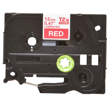 Banda Laminata Brother TZE435 Dimensiune 12mm white on red