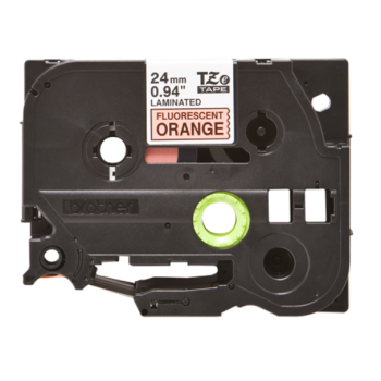 Banda Laminata Brother TZEB51 Dimensiune 24mm Black on Orange Fluorescent